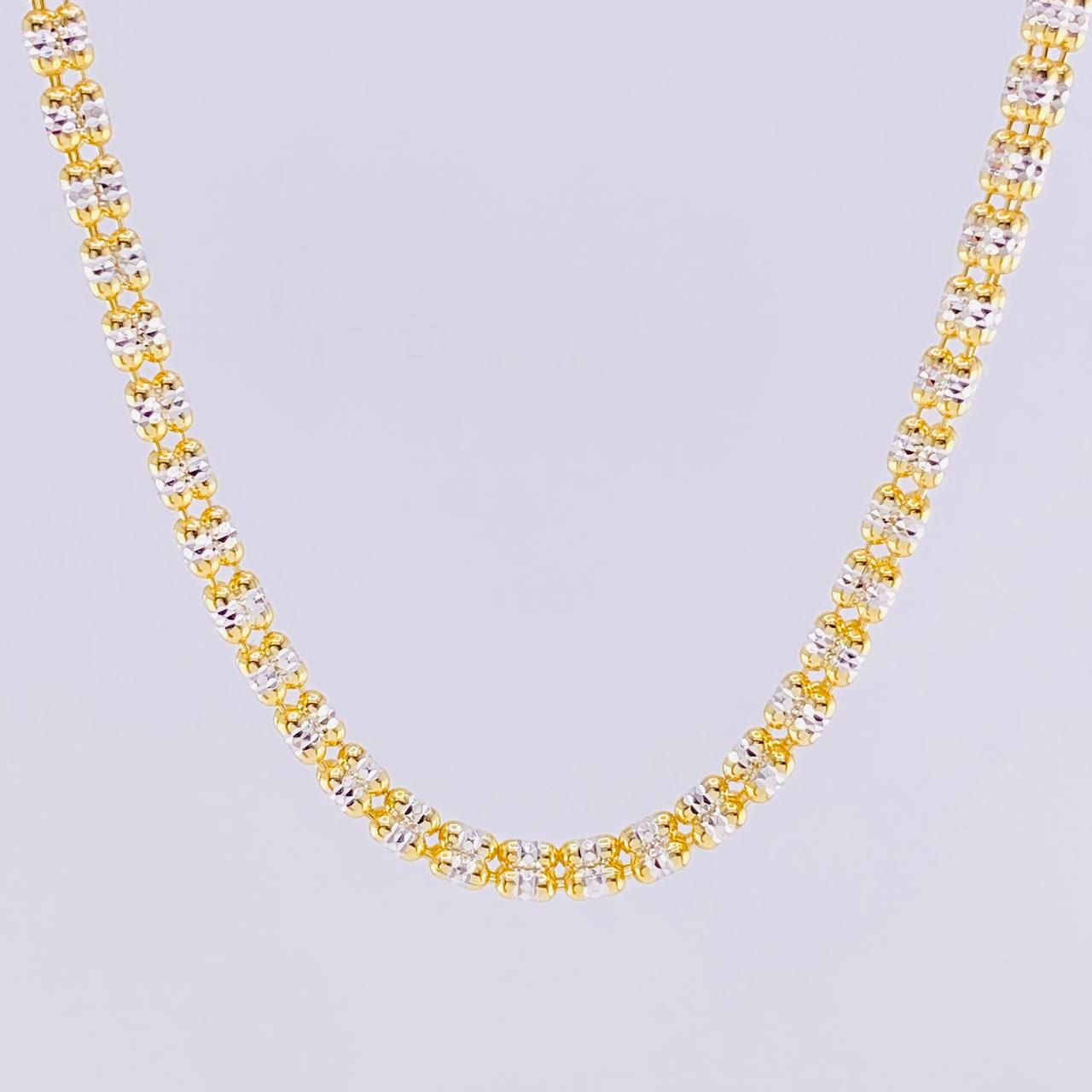 Chain Ice 2 Tones 13.4g / 18 in / 3.65mm Silver Vermeil 925