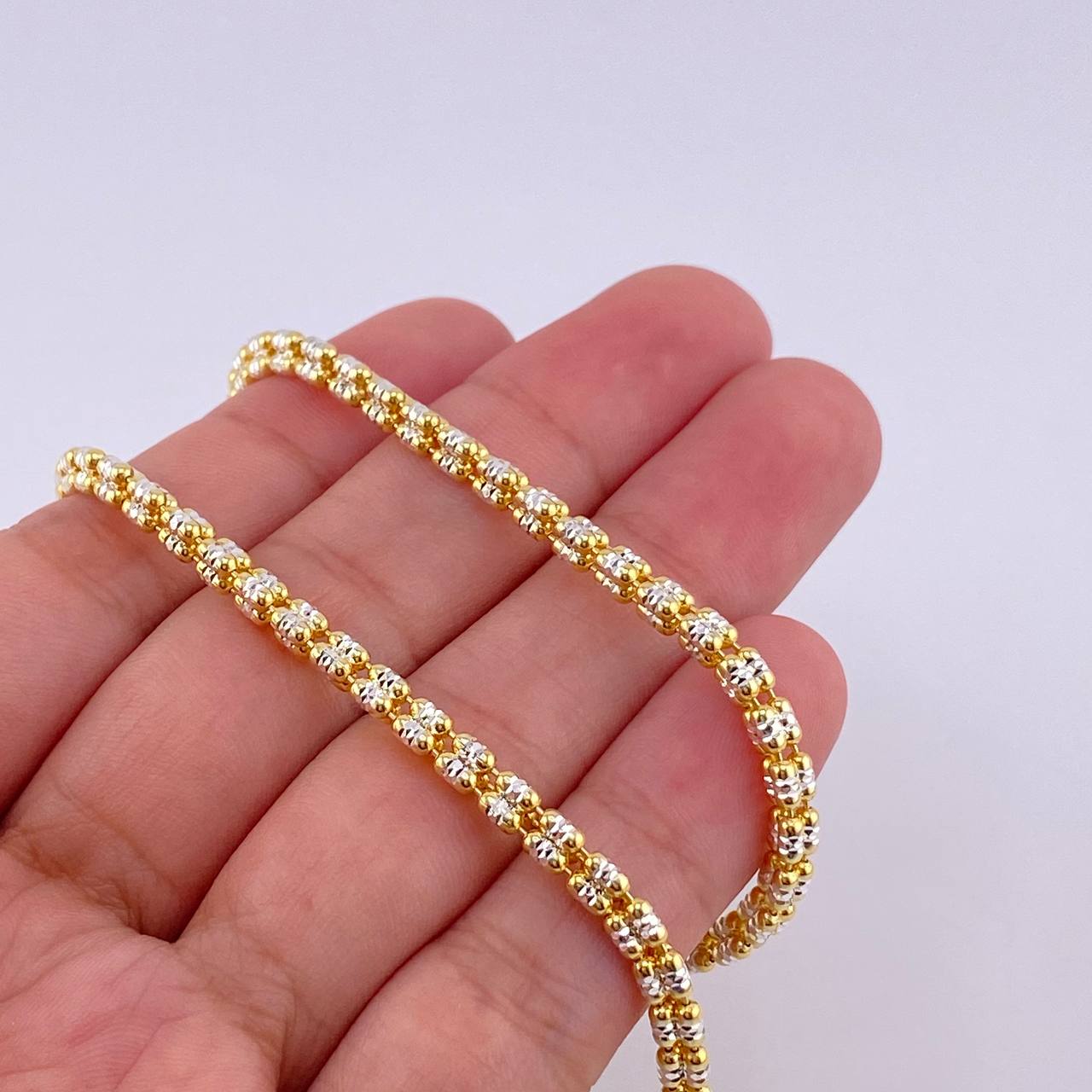 Chain Ice 2 Tones 13.4g / 18 in / 3.65mm Silver Vermeil 925