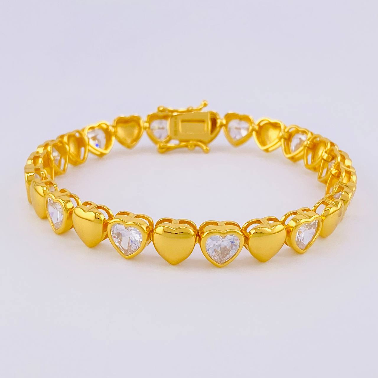 Bracelet Heart 16.5g / 7 1/4 in / 7.4mm Silver Vermeil 925