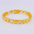 Bracelet Heart 16.5g / 7 1/4 in / 7.4mm Silver Vermeil 925