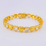 Bracelet Heart 16.5g / 7 1/4 in / 7.4mm Silver Vermeil 925