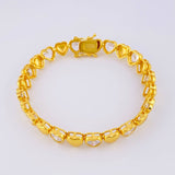 Bracelet Heart 16.5g / 7 1/4 in / 7.4mm Silver Vermeil 925