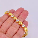 Bracelet Heart 16.5g / 7 1/4 in / 7.4mm Silver Vermeil 925