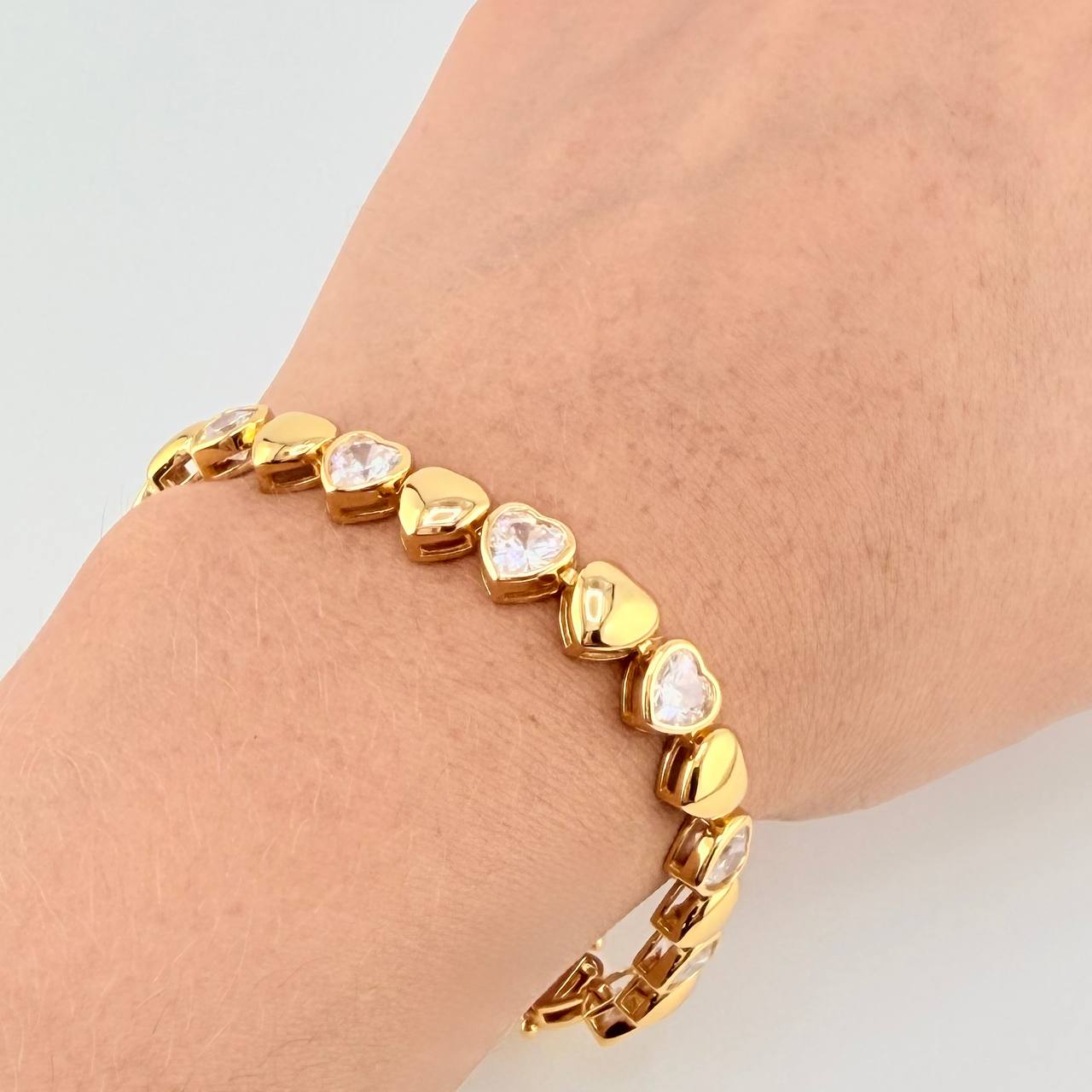 Bracelet Heart 16.5g / 7 1/4 in / 7.4mm Silver Vermeil 925