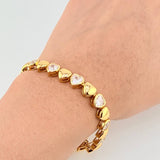 Bracelet Heart 16.5g / 7 1/4 in / 7.4mm Silver Vermeil 925