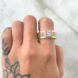 Tribal Ring Peso Sign 6.95g / T11 Three Golds 18K