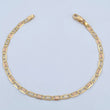 Pulso Escalera Plana 4.25gr / 19.8cm / 3.1mm Diamantado Tres Oros +3 18K $