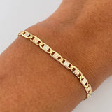 Pulso Escalera Plana 4.25gr / 19.8cm / 3.1mm Diamantado Tres Oros +3 18K $