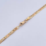 Cadena Escalera Plana 10gr / 54.4cm / 2.9mm Diamantada Tres Oros +3 18K $