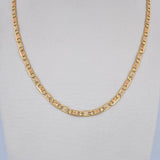 Cadena Escalera Plana 10gr / 54.4cm / 2.9mm Diamantada Tres Oros +3 18K $