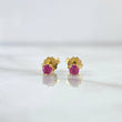 Topos Piedra 0.9gr / 4mm Rubi 35 Pts Oro Amarillo 18K (Joya) *