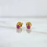 Topos Piedra 0.9gr / 4mm Rubi 35 Pts Oro Amarillo 18K (Joya) *