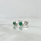 Topos Piedra Hexágonal 1.45gr / 4.8mm Esmeraldas 36pts Oro Blanco 18K (Joya) *