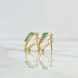 Hoop Earrings Omega Curve 2.75gr / 1.8cm / Emeralds 52pts 18K Yellow Gold (Jewel) *