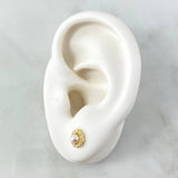 Topos Halo Flor Perla 1.1gr / 6mm / Circones Blancos Oro Amarillo 18K
