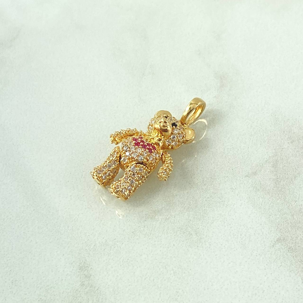 Dije Oso Articulado Corazón 4.15gr / 2.3cm / Oro 18K