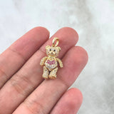 Pendant Articulated Bear Heart 4gr / 2.3cm (0.9in) / 18K Gold