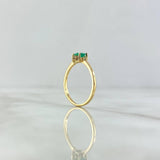 Solitaire Ring Cardinal Star 2.1gr / Size 6 1/2 / Emerald 50pts Diamonds 5pts 18K Yellow Gold (Jewelry) *
