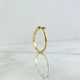 Ring Solitaire Peacock Tail 2.7gr / Size 6 1/2 / Emeralds 39pts 18K Yellow Gold (Jewel) *