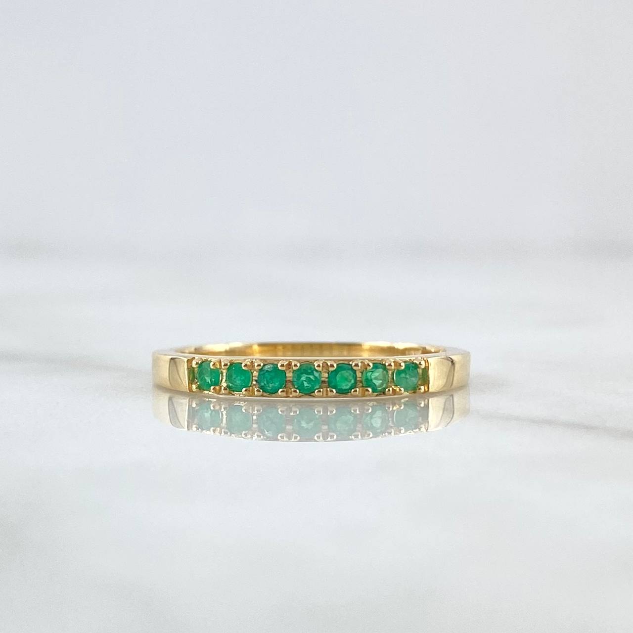 Half Eternity Ring 2.01gr / Size 7 3/4 / Emeralds 23pts 18K Yellow Gold (Jewel) *
