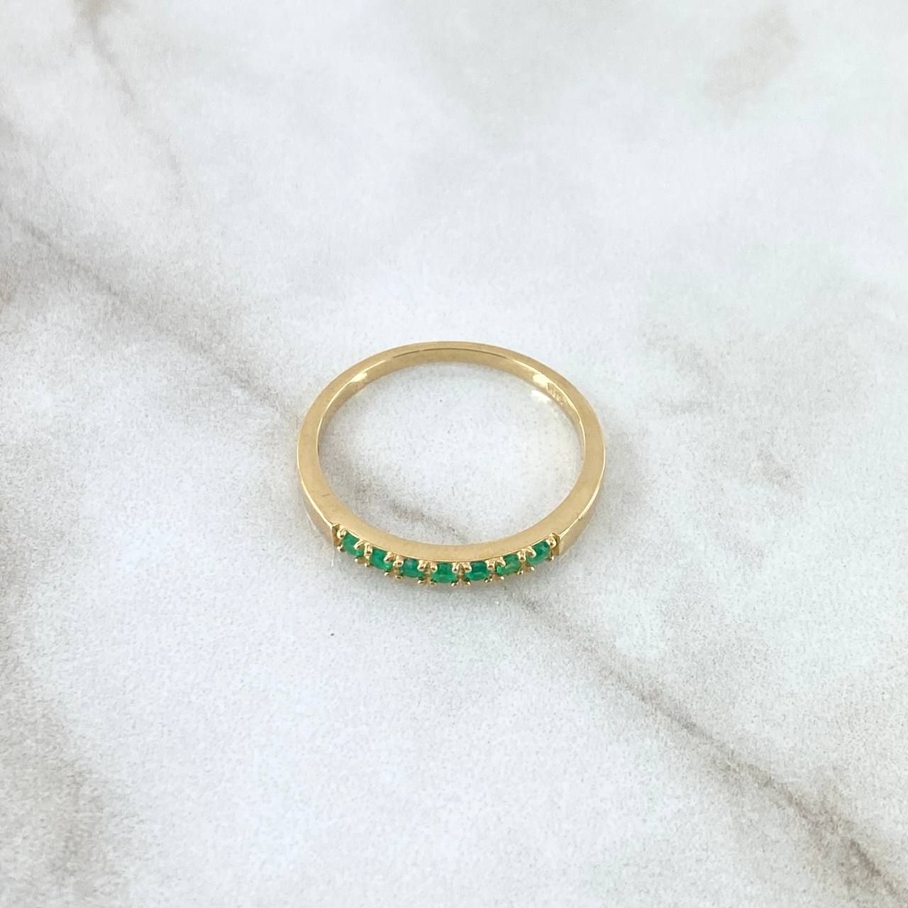 Half Eternity Ring 2.01gr / Size 7 3/4 / Emeralds 23pts 18K Yellow Gold (Jewel) *