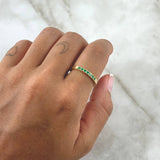 Half Eternity Ring 2.01gr / Size 7 3/4 / Emeralds 23pts 18K Yellow Gold (Jewel) *