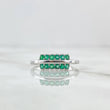 Double Line Branch Ring 2.5gr / Size 7 1/2 / Emeralds 37pts 18K White Gold (Jewel) *