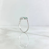 Double Line Branch Ring 2.5gr / Size 7 1/2 / Emeralds 37pts 18K White Gold (Jewel) *