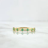 Rombic Star Ring 0.95gr / Size 6 3/4 / Emeralds 21pts 18K Yellow Gold (Jewel) *