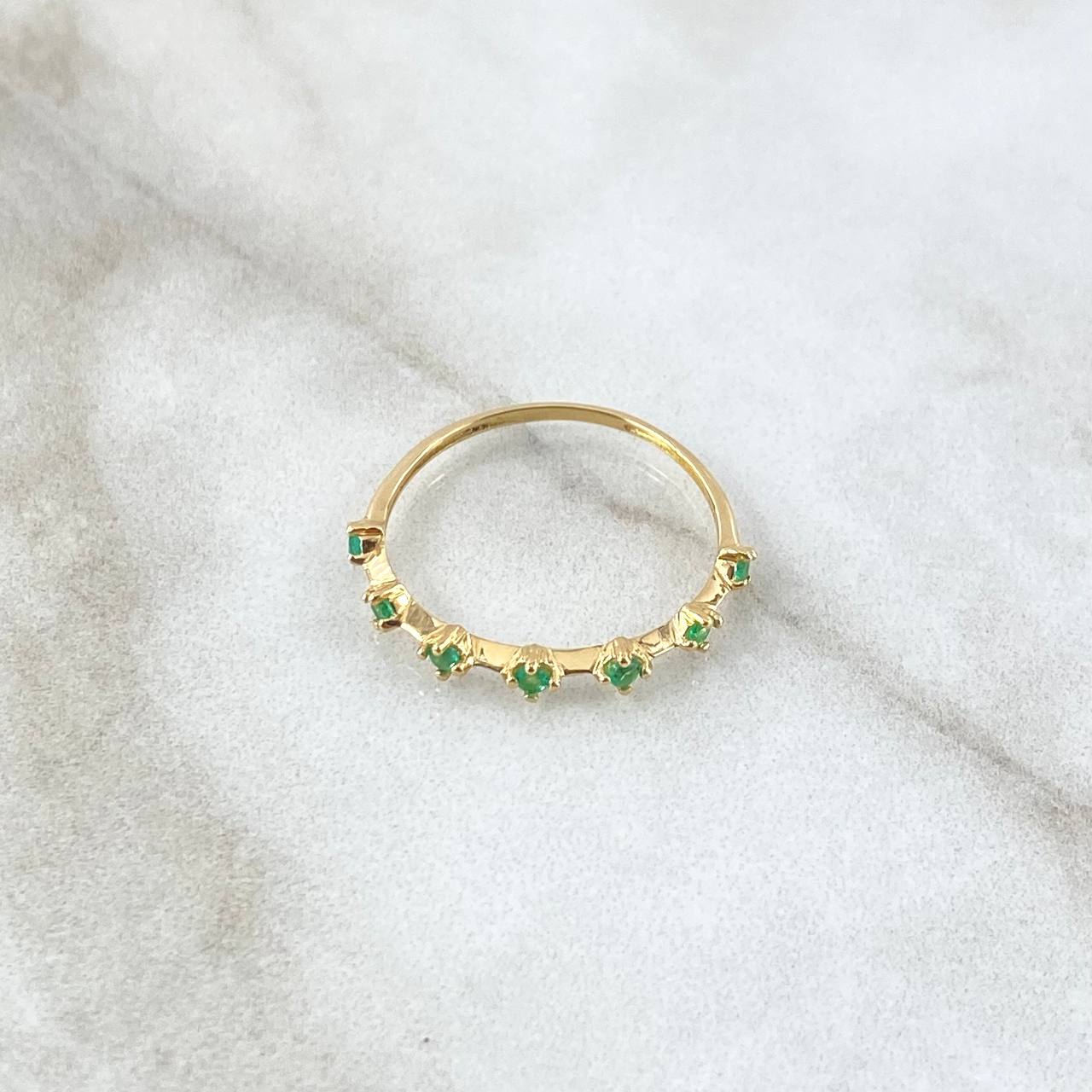 Rombic Star Ring 0.95gr / Size 6 3/4 / Emeralds 21pts 18K Yellow Gold (Jewel) *