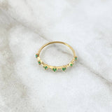 Rombic Star Ring 0.95gr / Size 6 3/4 / Emeralds 21pts 18K Yellow Gold (Jewel) *