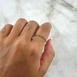 Rombic Star Ring 0.95gr / Size 6 3/4 / Emeralds 21pts 18K Yellow Gold (Jewel) *