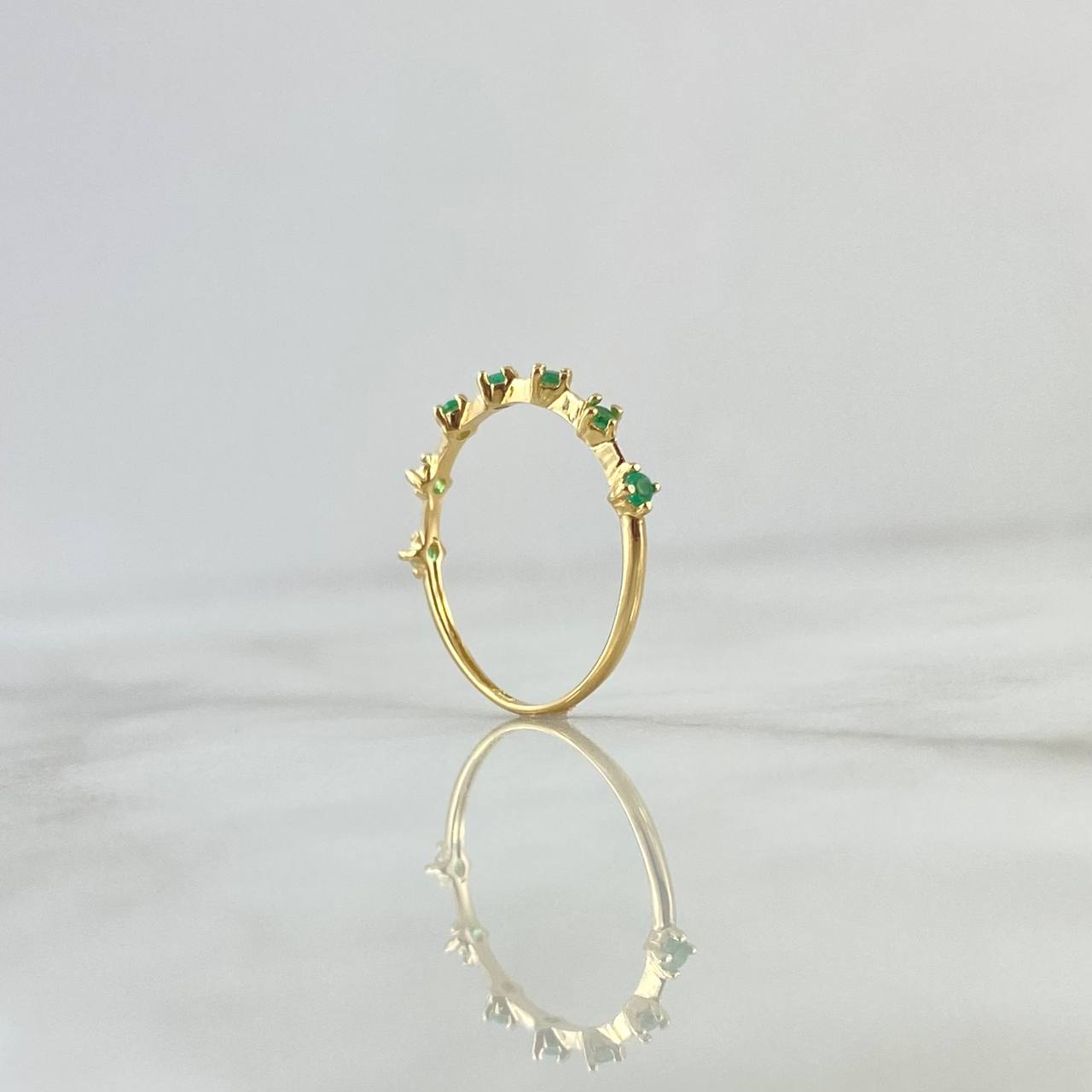 Rombic Star Ring 0.95gr / Size 6 3/4 / Emeralds 21pts 18K Yellow Gold (Jewel) *