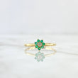 Seventh Flower Ring 1.3gr / Size 6 3/4 / Emeralds 14pts 18K Yellow Gold (Jewel) *