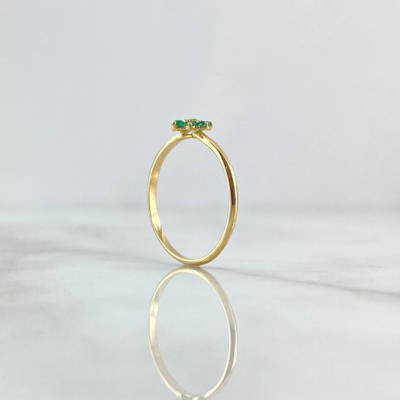 Seventh Flower Ring 1.3gr / Size 6 3/4 / Emeralds 14pts 18K Yellow Gold (Jewel) *