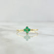 Floral Ring 0.9gr / Size 7 1/4 / Emeralds 13pts 18K Yellow Gold (Jewel) *