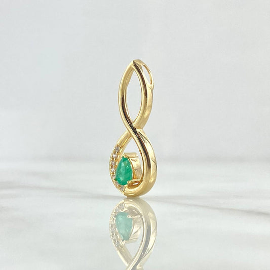 Dije Infinito Musical 3.15gr / 2.8cm / Esmeralda 77pts Oro Amarillo 18K (Joya) *