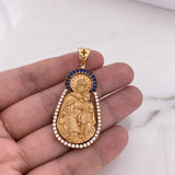 Dije Virgen Del Carmen 18.45gr / 5.5cm / Circones Blancos Azules Oro Amarillo 18K #