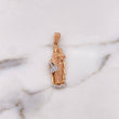 Pendant Virgin of Carmen 5.85gr / 4.3cm / White Zirconia Two-tone White and Rose Gold 18K #