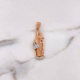 Pendant Virgin of Carmen 5.85gr / 4.3cm / White Zirconia Two-tone White and Rose Gold 18K #