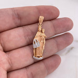 Pendant Virgin of Carmen 5.85gr / 4.3cm / White Zirconia Two-tone White and Rose Gold 18K #
