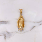 Pendant Virgen Del Carmen 10.65gr / 5.3cm / White Zirconia Two-tone Yellow and White Gold 18K #