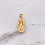 Dije Virgen Guadalupe 5.7gr / 3.4cm / Circones Blancos Dos Oros Amarillo Blanco 18K #
