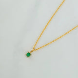 Set Bow+Round Rough Emerald 1.15g / 19 3/4 in / 1.2mm 18K Yellow Gold &