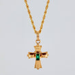 Set Lazo+ Cruz Custodia Esmeralda 1.6gr / 19 3/4 in / 1.2mm Oro Amarillo 18K &