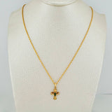 Set Lazo+ Cruz Custodia Esmeralda 1.6gr / 19 3/4 in / 1.2mm Oro Amarillo 18K &