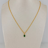 Set Bow+Oval Rough Emerald 1.3g / 19 3/4 in / 1.2mm 18K Yellow Gold &