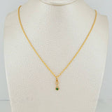 Set Bow+Fish Silhouette Rough Emerald 1.25g / 19 3/4 in / 1.2mm 18K Yellow Gold &