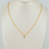 Set Bow+Round Rough Emerald 1.05g / 20 in / 1.2mm 18K Yellow Gold &