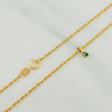 Set Bow+Round Rough Emerald 1g / 17 3/4 in / 1.2mm 18K Yellow Gold &